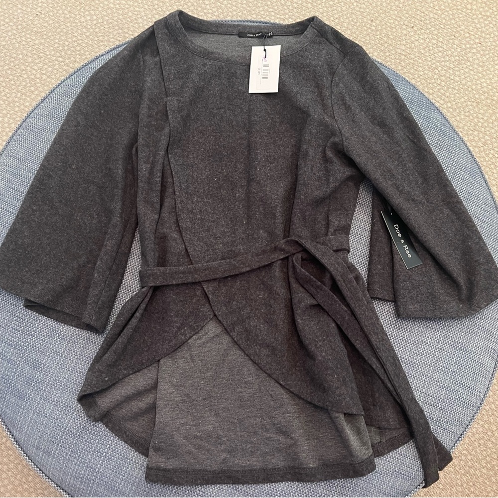 NWT size L Doe & Rae Women’s wrap blouse